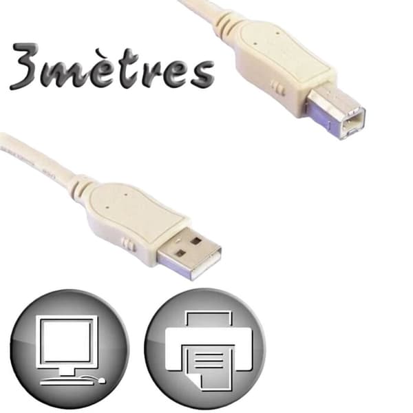 USB 2.0 A till USB B Kabel Lineaire 3 m Beige