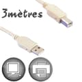 Miniatyrbild 2 av 2: USB 2.0 A till USB B Kabel Lineaire 3 m Beige