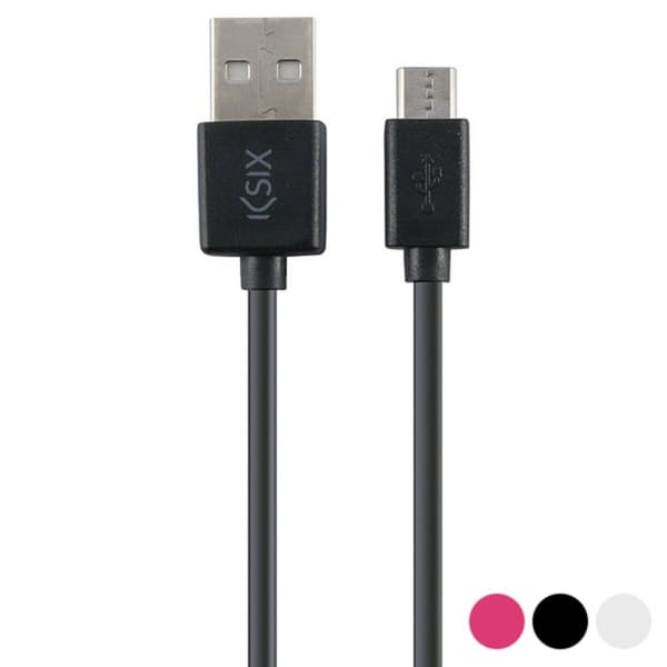 USB-kabel till mikro-USB KSIX 1 m - Rosa