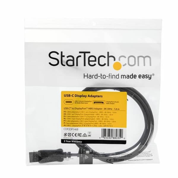 USB C till DisplayPort Adapter Startech CDP2DP146B 1,8 m Svart