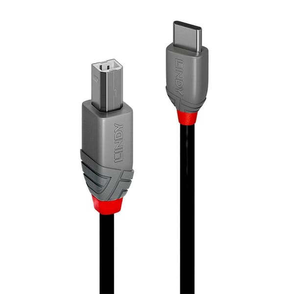 USB C till USB B Kabel LINDY 36942 Svart 2 m