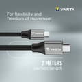 Miniatyrbild 9 av 9: USB-C-kabel Varta 2 m Svart
