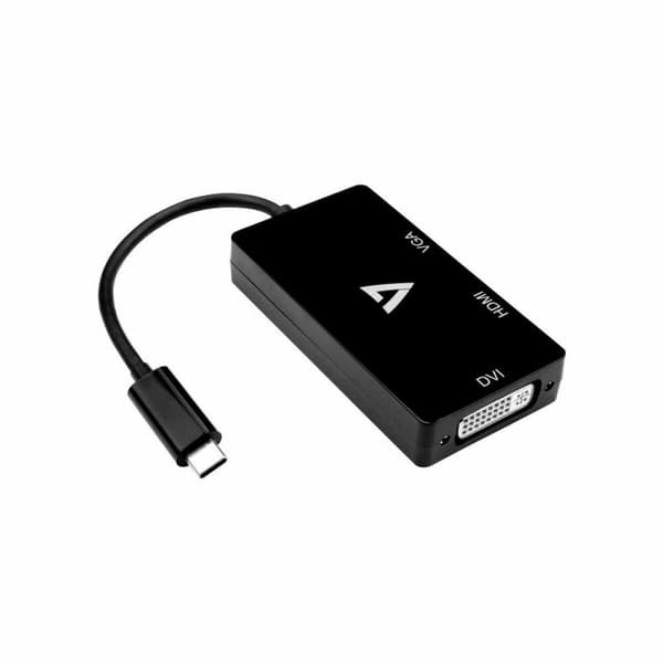 USB-C til HDMI-adapter V7 V7UC-VGADVIHDMI-BLK Sort Sort