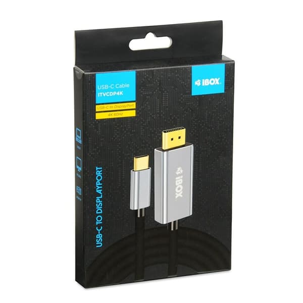 USB C til DisplayPort-adapter Ibox ITVCDP4K Sort 1,8 m