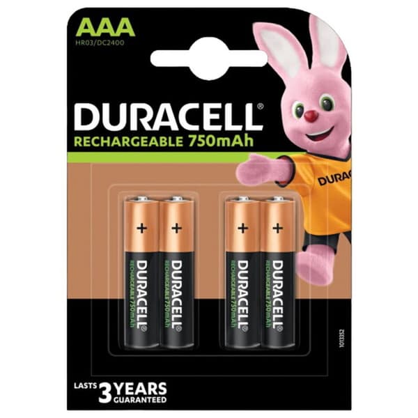 Oppladbare Batterier DURACELL LR03 750 mAh