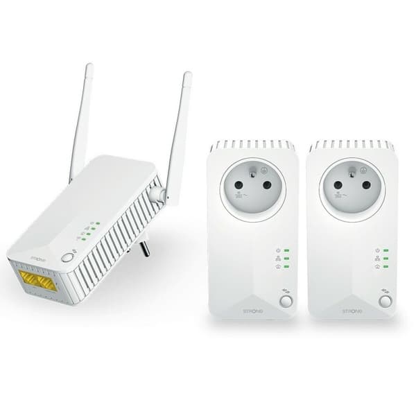 PLC-adapter STRONG Hvit (3 enheter) Hvit
