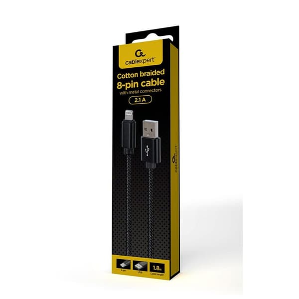 USB - Lightning kaapeli GEMBIRD CCDB-mUSB2B-AMLM-6 Musta 1,8 m
