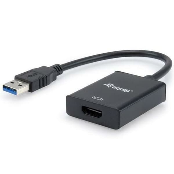 USB 3.0 - HDMI Adapteri Equip musta