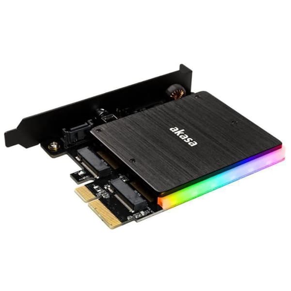 akasa akasa m.2 pci-e sata rgb led adapter karte svartAkasa M.2 PCI-E SATA RGB LED Adapter Karte fodral 121052