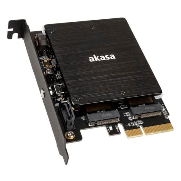 akasa akasa m.2 pci-e sata rgb led adapter karte svartAkasa M.2 PCI-E SATA RGB LED Adapter Karte fodral 121052
