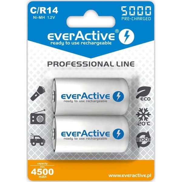 Genopladelige batterier EverActive EVHRL14-5000 1,2 V 5000 mAh
