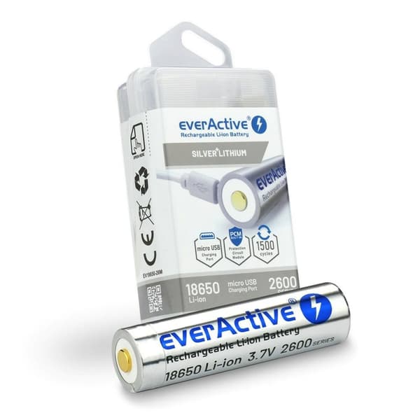Genopladelige batterier EverActive EV18650-26M 3,7 V