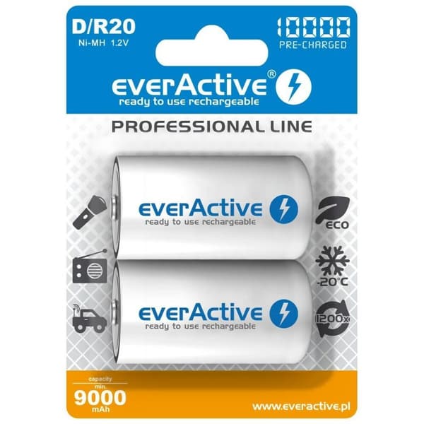 Genopladelige batterier EverActive EVHRL20-10000 10000 mAh 1,2 V