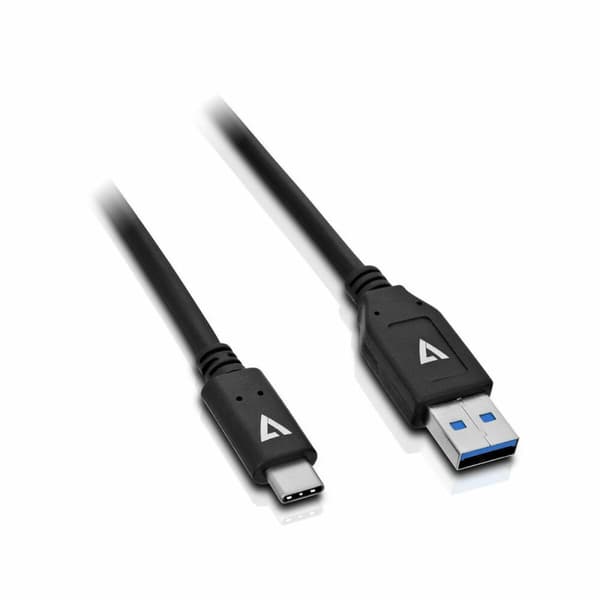 USB A til USB-C-kabel V7 V7U2C-1M-BLK-1N Sort 1 m