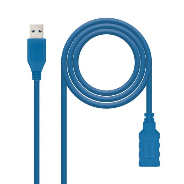 USB forlængerkabel NANOCABLE 10.01.0902-BL 2 m Blå (1 enheder)