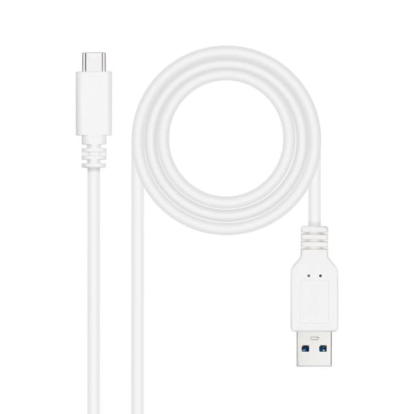 USB-C-kabel till USB NANOCABLE 10.01.4000-W Vit 50 cm (1 antal)