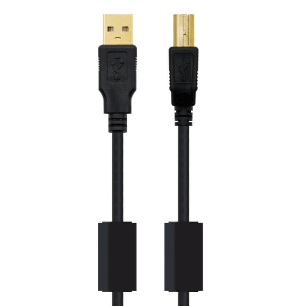 USB 2.0 A till USB B Kabel NANOCABLE 10.01.1205 Svart 5 m