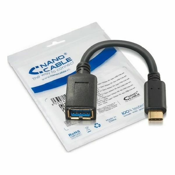 USB 3.1 kabel NANOCABLE 10.01.4201 Svart