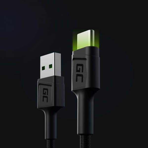 USB-Kaapeli Green Cell KABGC06 Musta Vihreä 1,2 m