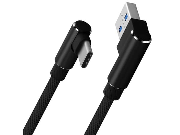 Vinklad USB till USB-C kabel - 1m