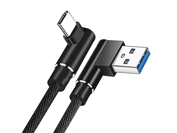 Vinklad USB till USB-C kabel - 1m