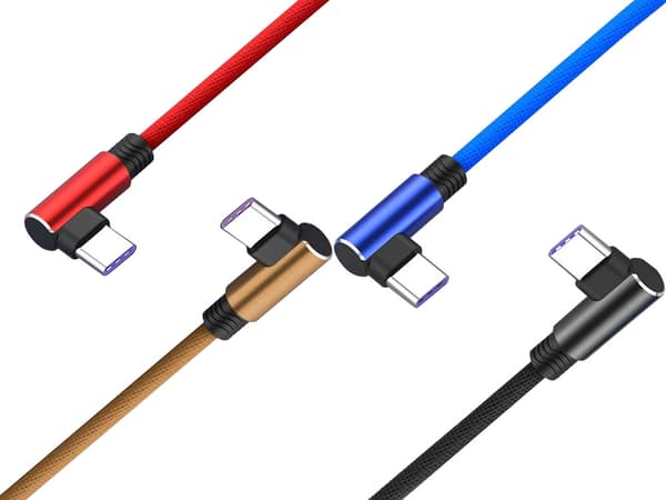 Vinklad USB till USB-C kabel - 1m