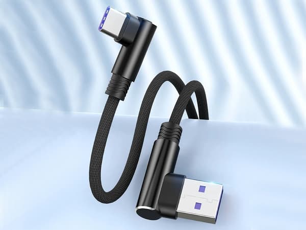 Vinklad USB till USB-C kabel - 1m