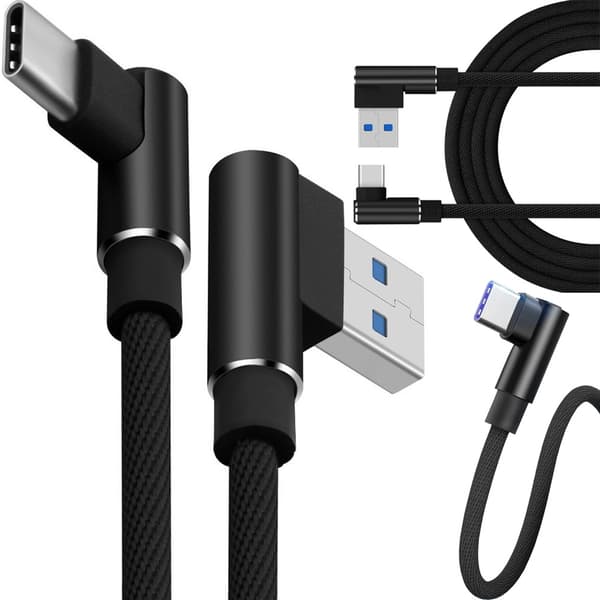 Vinklad USB till USB-C kabel - 1m