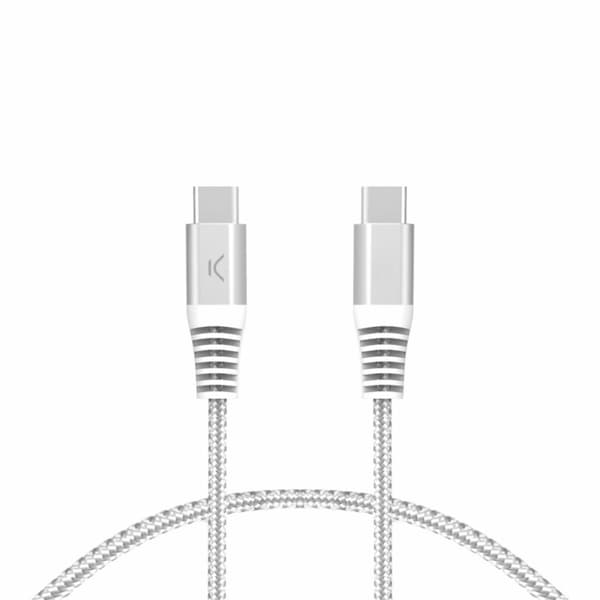 USB-C till USB-C Kabel KSIX Vit