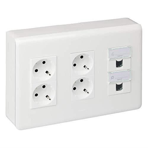 Legrand Flera vägguttag, Flera vägguttag, Schuko-kontakt, RJ45-kontakt, - 078883EA