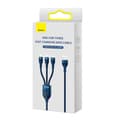 Miniatyrbillede 8 af 9: 3-i-1 USB-kabel Baseus Flash Series, USB-C + micro USB + Lightning, 100W, 1,2m (blå)