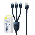 Miniatyrbillede 1 af 9: 3-i-1 USB-kabel Baseus Flash Series, USB-C + micro USB + Lightning, 100W, 1,2m (blå)