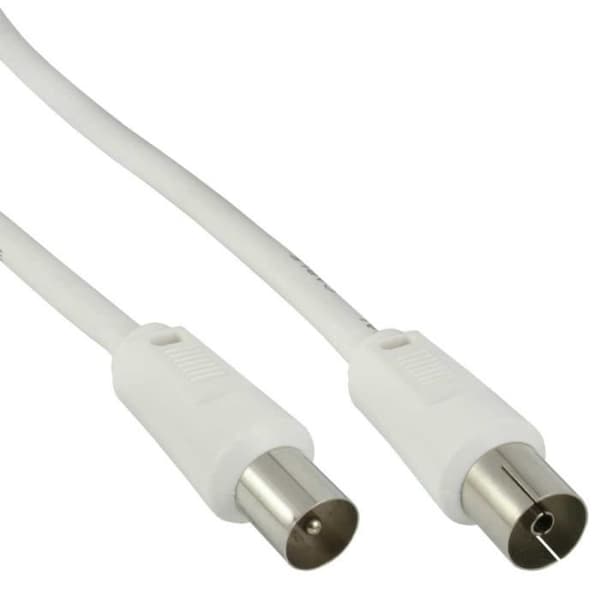 InLine® skärmad antennkabel &gt;75dB, vit, 10m