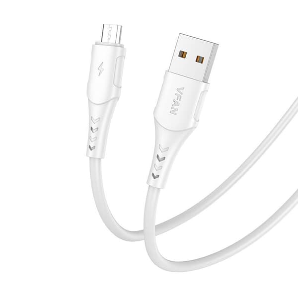 USB till mikro-USB-kabel VFAN Colorful X12, 3A, 1m (vit)