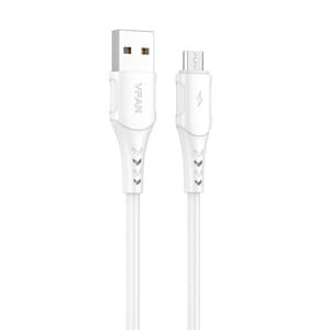 USB till mikro-USB-kabel VFAN Colorful X12, 3A, 1m (vit)