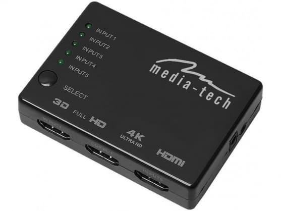 Elektromekanisk komponent, MT5207 5xHDMI-svitsj 4K, Media-Tech