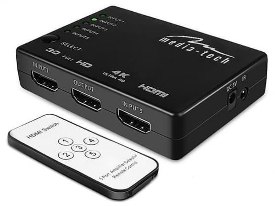 Elektromekanisk komponent, MT5207 5xHDMI-svitsj 4K, Media-Tech
