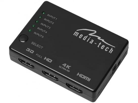 Elektromekanisk komponent, MT5207 5xHDMI-svitsj 4K, Media-Tech