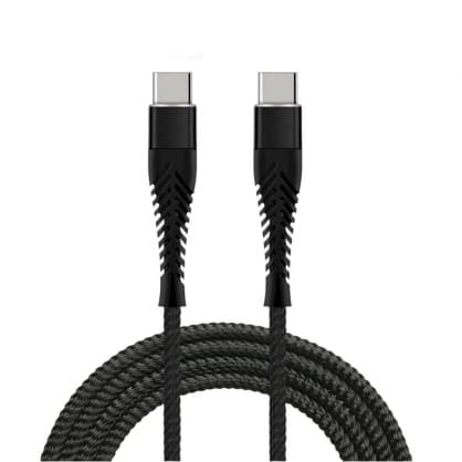 USB-kabler og ladere, "Fishbone USB-C til-til USB-C 65W / 3A / 1,5m" Svart, Fusion-tilbehør