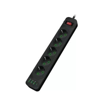 Extension flex, F25U 2m pagarinātājs ar 3 Ligzdām + 3 USB + 1 USB-C, Riff
