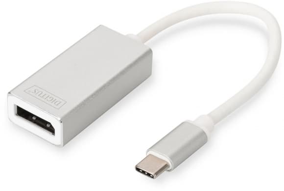 Tilbehør til tilslutning af DA-70844 USB-C til DP Adapter Hvid, DIGITUS