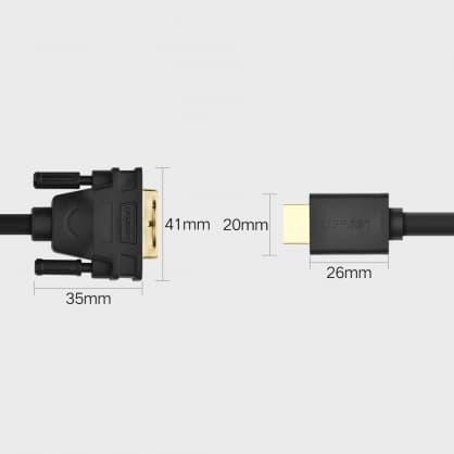Tilbehør for tilkobling av 30116 HDMI - DVI-kabel 4K 60Hz 30AWG, Ugreen