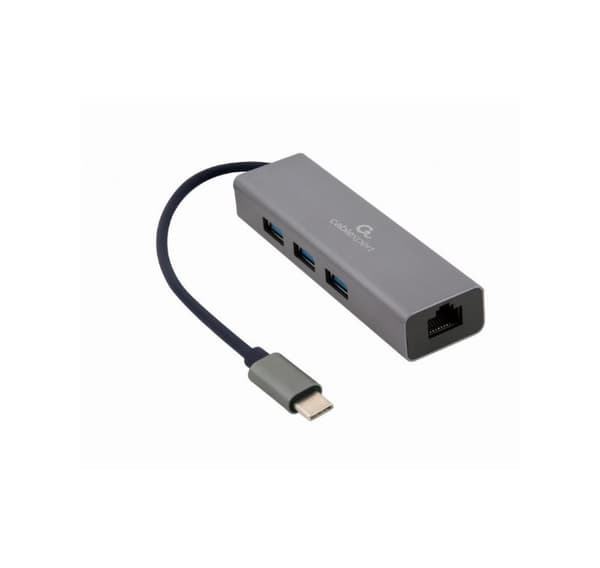 I/o-adapter usb-c til lan rj45/usb-hub a-cmu3-lan-01, Gembird