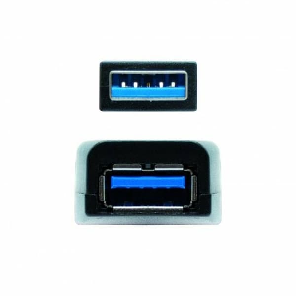 Skarvsladd USB NANOCABLE 10.01.0312 Svart 10 m