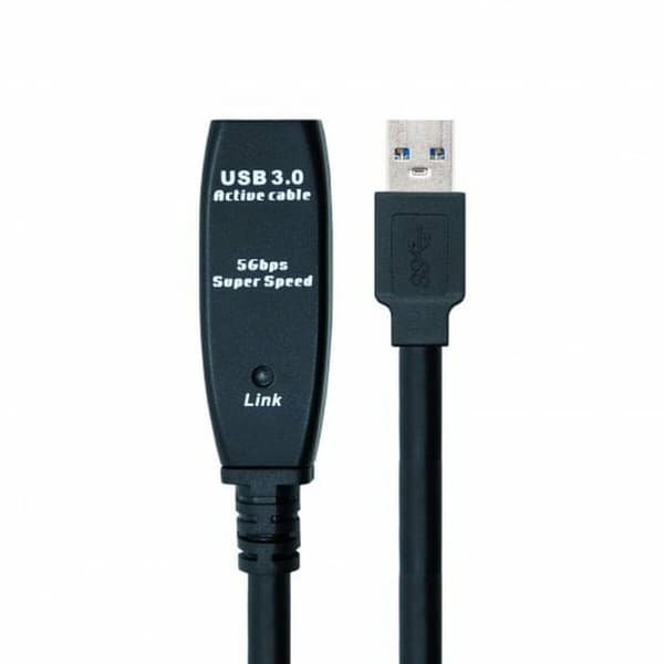 Skarvsladd USB NANOCABLE 10.01.0312 Svart 10 m