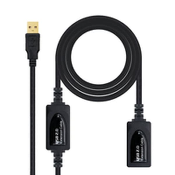 Skarvsladd USB NANOCABLE 10.01.0213 Svart 15 m