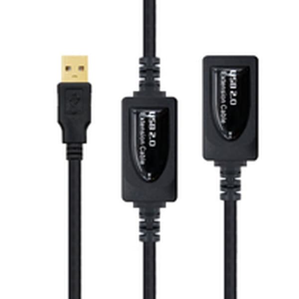 Skarvsladd USB NANOCABLE 10.01.0213 Svart 15 m