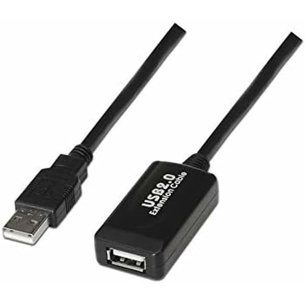 Skarvsladd USB NANOCABLE 10.01.0213 Svart 15 m