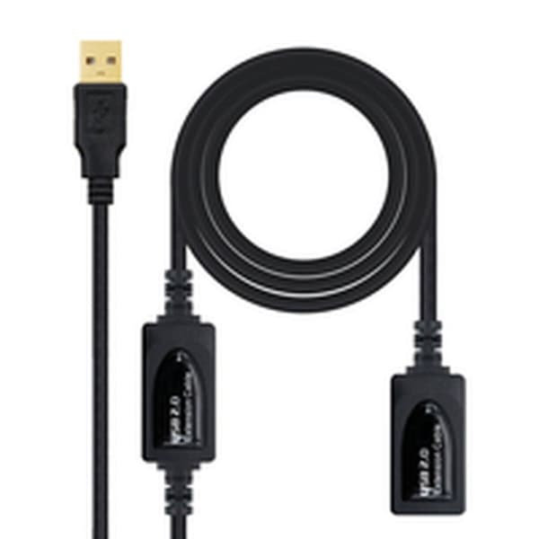 Skarvsladd USB NANOCABLE 10.01.0213 Svart 15 m