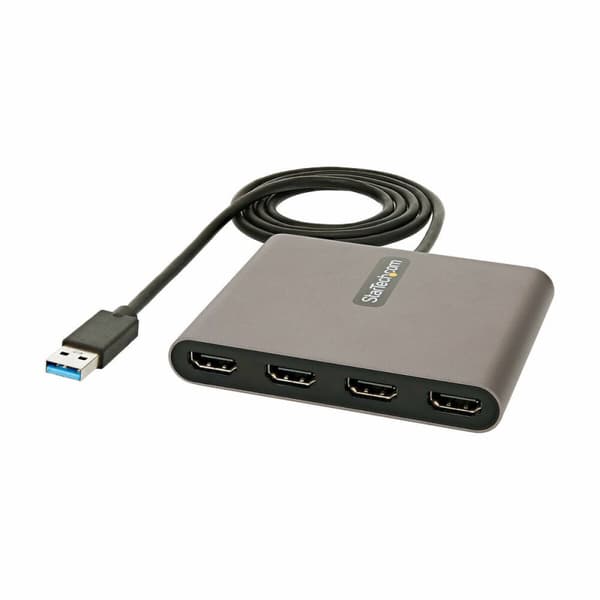 USB 3.0 til HDMI-adapter Startech USB32HD4 Sort Grå Multifarvet 1 m Grå